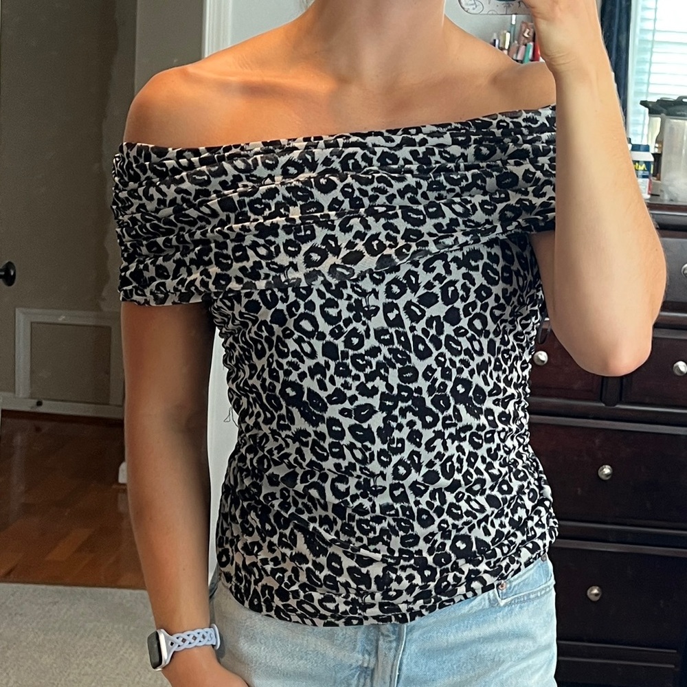 Off the Shoulder Leopard Top